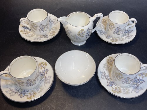 Vintage Coalport Camelot Demi Tasse Coffee Can Cup & Saucers X 4 Cream & Sugar - Picture 8 of 10