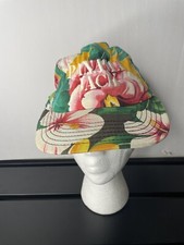 Vintage Panama Jack 5 Panel Strapback Cap Hat Made In USA Floral Flowers Party