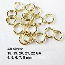 Gold over Sterling Silver Open Jump Rings (All Sizes) Wholesale Bulk Lots