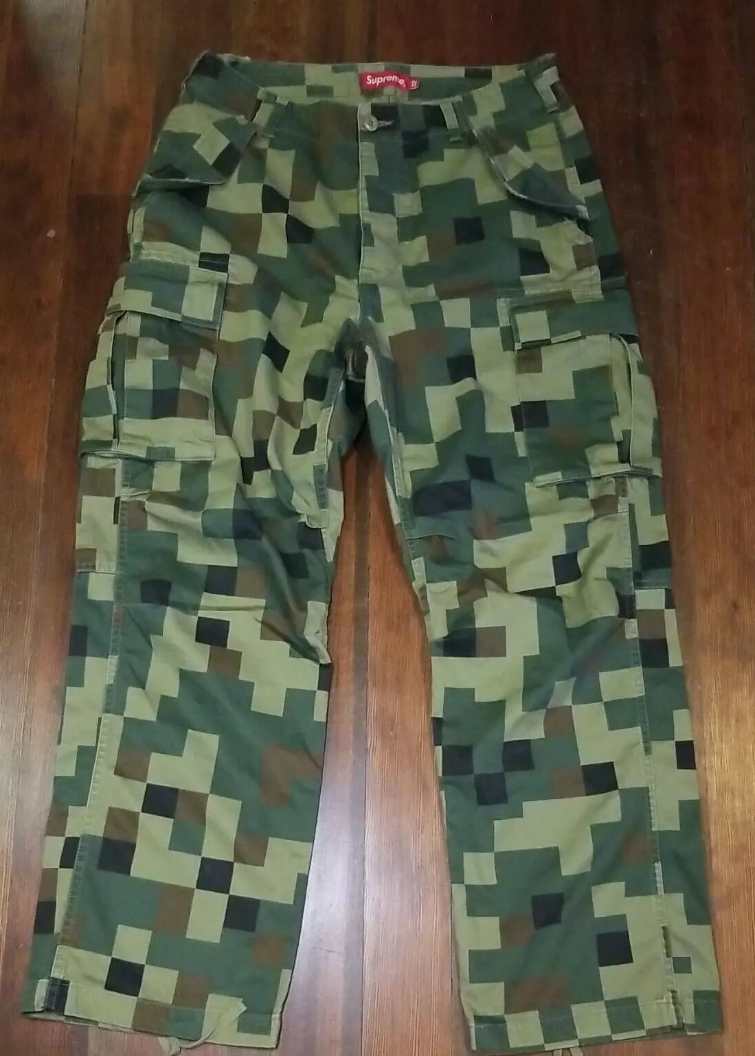 Pantalon géométrique homme vert camouflage Supreme New York/LA 32 x 30