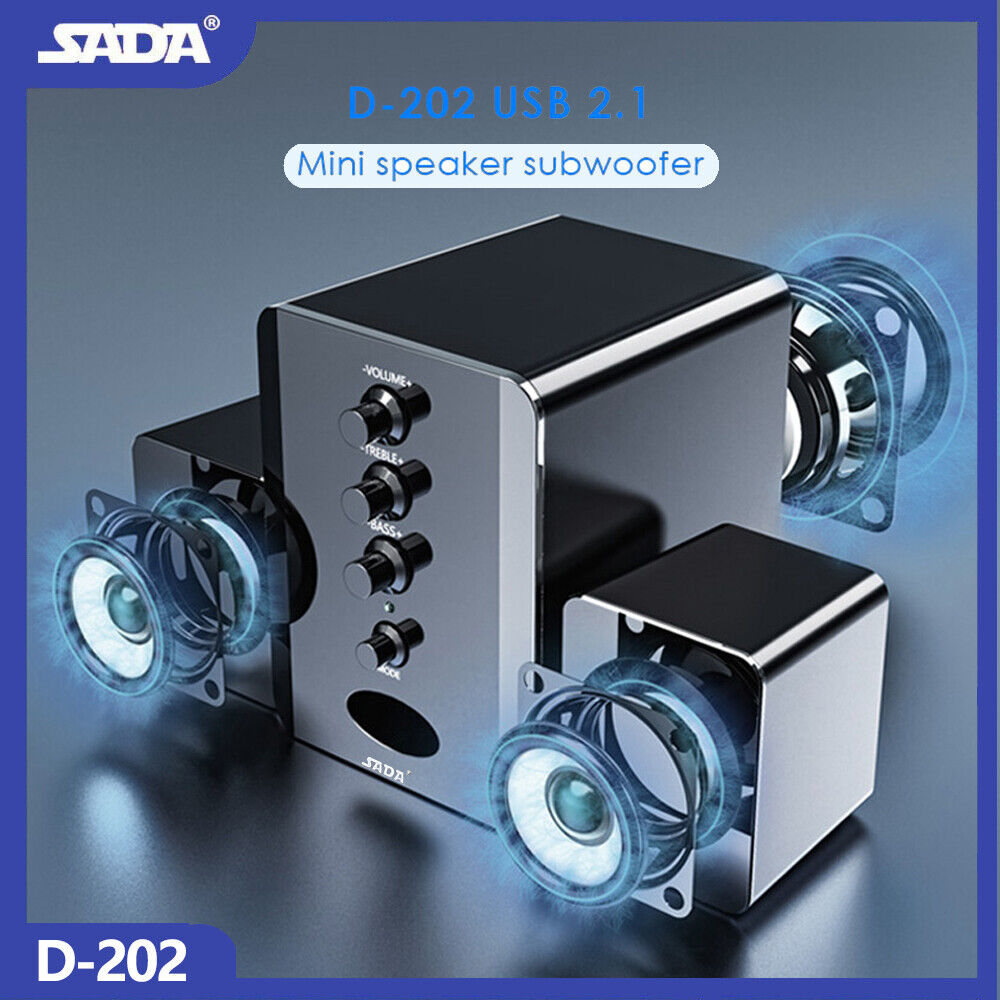SADA USB Wired Combination Computer Speakers Stereo Music Player Subwoofer F9Q4