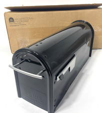 Franklin Post Mount Metal Heavy Duty Mailbox Black with Silver Accents, FM110BEC