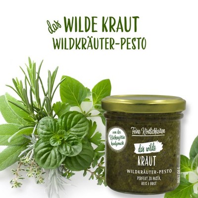 76,15 /kg - Wildkräuterpesto 130 g - Wildkräuter Pesto zu Pasta, Reis und Brot -