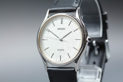 Vintage 1992 Seiko Dolce 8N41-6060 Platinum HAQ Quartz Mens Watch