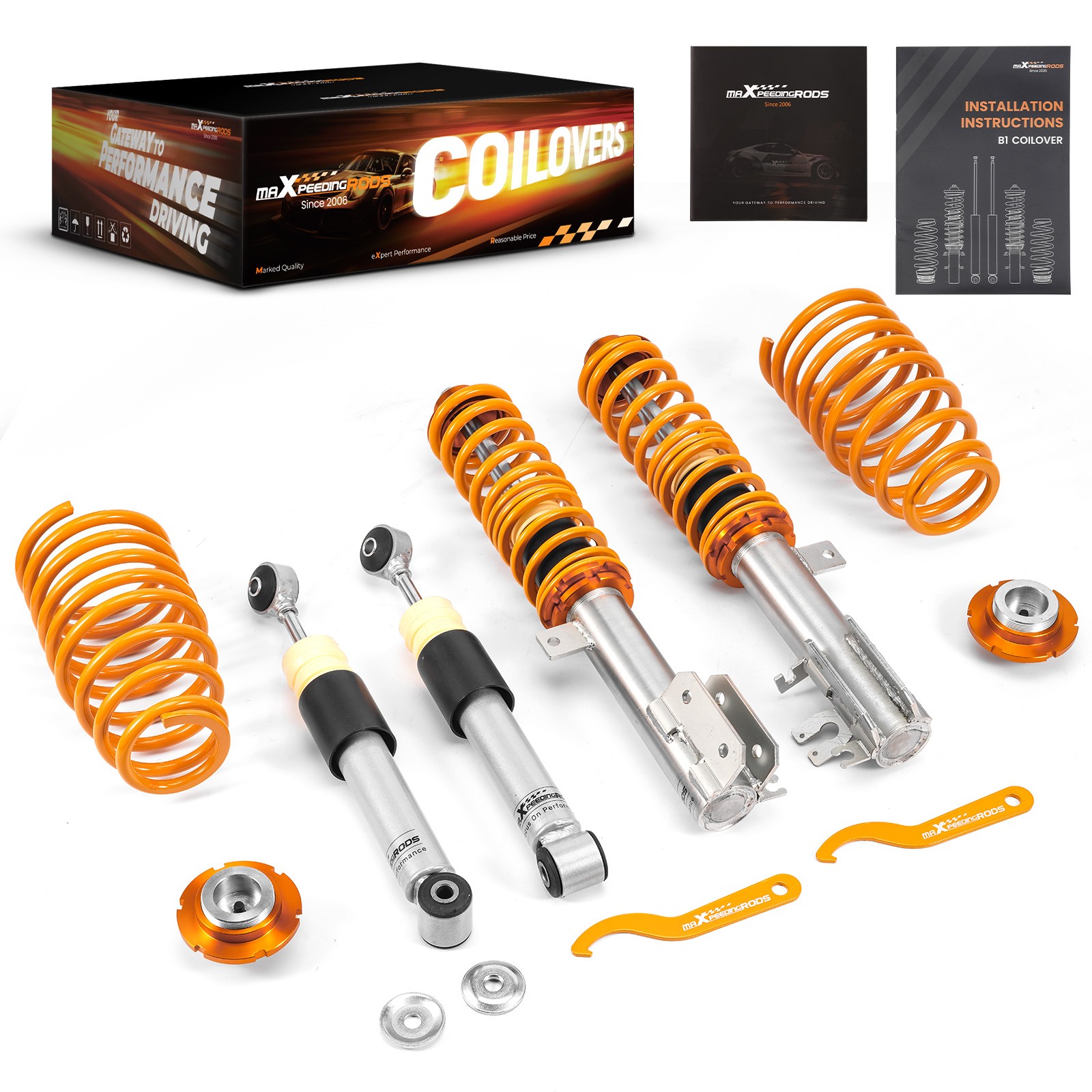 Coilovers Suspension Kit for Fiat 500 Cabriolet 312 2007- 0.9 1.2 1.3 1.4