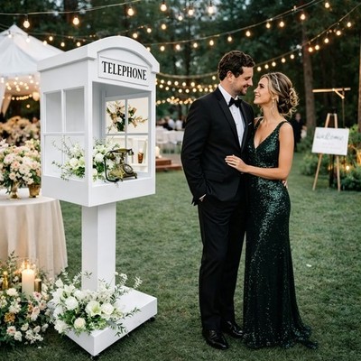 Audio Guest Book Stand Telephone Booth Photo Booth Recording Stand for Party