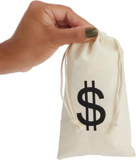 Money Bags Canvas Drawstring Pouches - 12 Pack, 4.3 x 7 In, Beige - Pirate Lo...