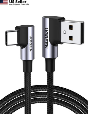 UGREEN USB to C Cable 90 Degree C Fast Charging Cord 1.6FT, Black 