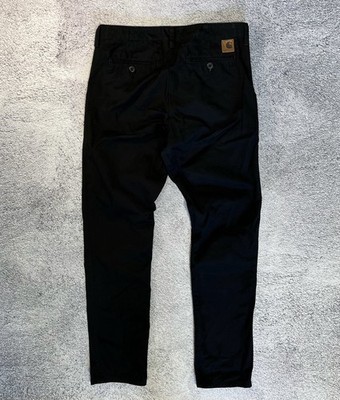 Carhartt WIP Clute Pants Black Tapered Workwear Chino Mens 32x32 Streetwear