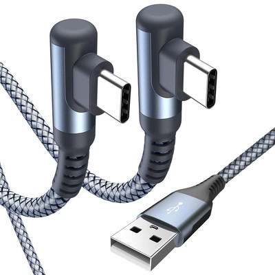 USB-C Cable 3.1 A Fast Charge (2 Pack, 2 m), Charging Cable, USB-C Angle Type-C