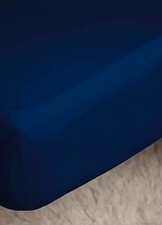 Belledorm Egyptian  200TC Cotton Fitted Bed Sheet - 30cm Box - Navy - KING SIZE