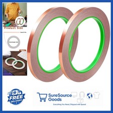 Copper Foil Tape for Stained Glass 2 Rolls Conductive 0.19inch for DIY Projects