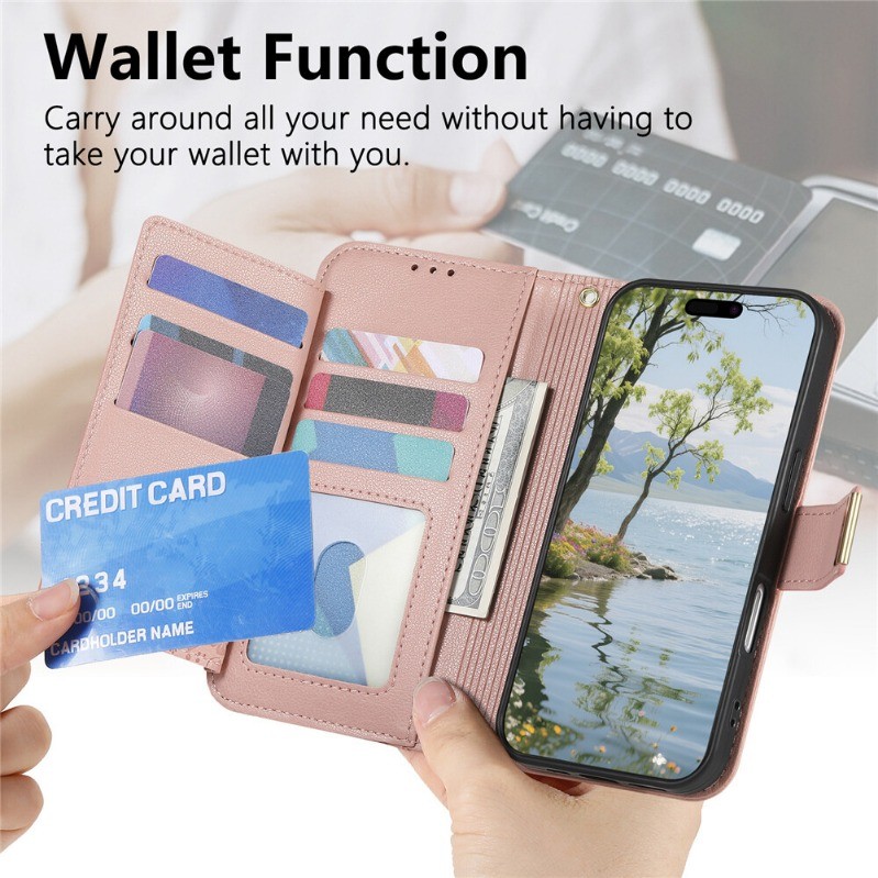 Zip Wallet Case Leather Flip Cover For Samsung S26 FE S25 S24 S23 S22 Ultra Plus — image 10