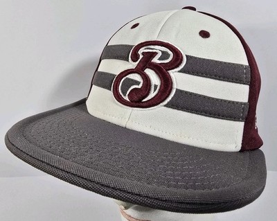 Bombers Hat Fitted Medium Maroon grey Embossed stripes by Gametek The Game PRO