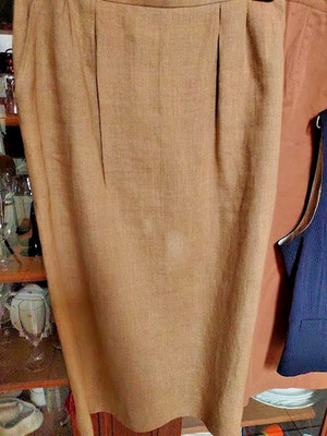 CACHAREL LANGER ROCK Leinen HERBST gefüttert Gr.44 dunkelbeige