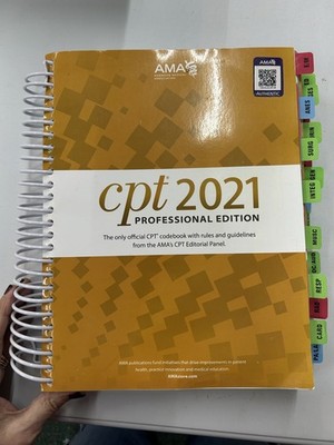 CPT 2021 Professional Edition AMA Medical Coding Book Official Codebook