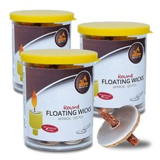 Ner Mitzvah Round Floating Wicks Cotton Wicks And Cork Disc Holders For Oil