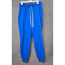 FIGS Technical Collection Womens Blue Jogger Scrub Pants Size L Drawstring