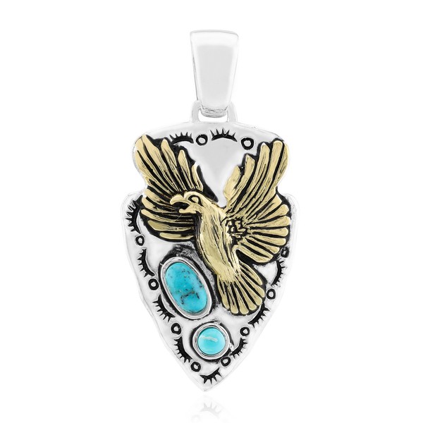 Cavill TüRkis AnhäNger 925 Sterling Silber Adler Tribal Design Mohave-image