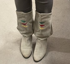 Vintage 1980s Leather Suede Booties Size 6-6.5