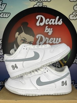 Size 8 - Supreme x Nike Dunk SB Low White Metallic Silver
