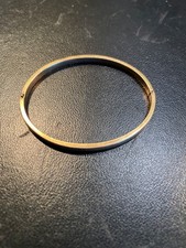 Vintage Solid 14K Gold Hinged Baby Child Bangle Bracelet S14C, 5g