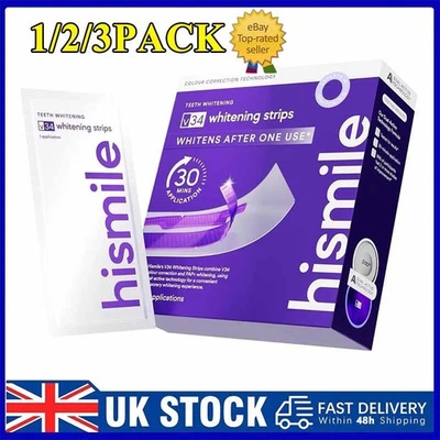 BRAND Hismile V34 Whitening Strips, Teeth Whiten Strips, Purple Tooth Whitening