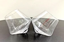 Sempli Whiskey Glasses Rocks Swirl Hand Blown Cupa Bourbon Scotch Set of 2