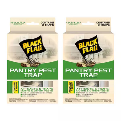 Black Flag Pantry Moth Trap Glue Indoor 2 Pk Kitchen Safe Non Toxic Pest Control
