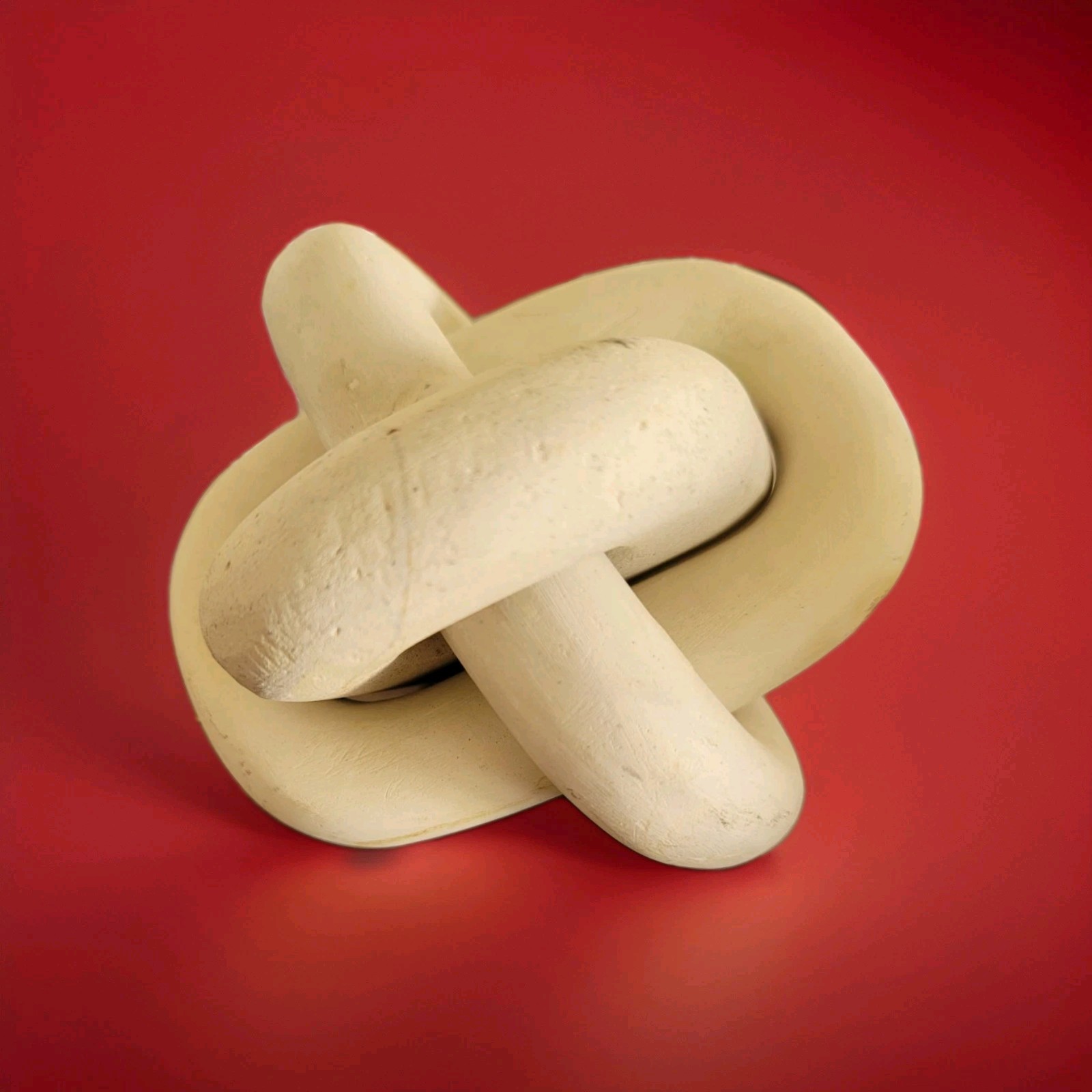 Minimalist Knot Sculpture Table Decor Neutral Cream Modern Accent Piece