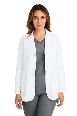 Women's Lab Coat with 4 Pockets Moisture Wicking & 2-Way Stretch Fabric Butto...