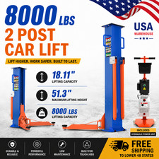 8000lbs Two Post Car Lift Portable Auto Truck Hoist 51.3 Lift Height Free Ship