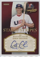 2013 USA Baseball Champions Stars & Stripes Signatures Garin Cecchini Auto 7l6
