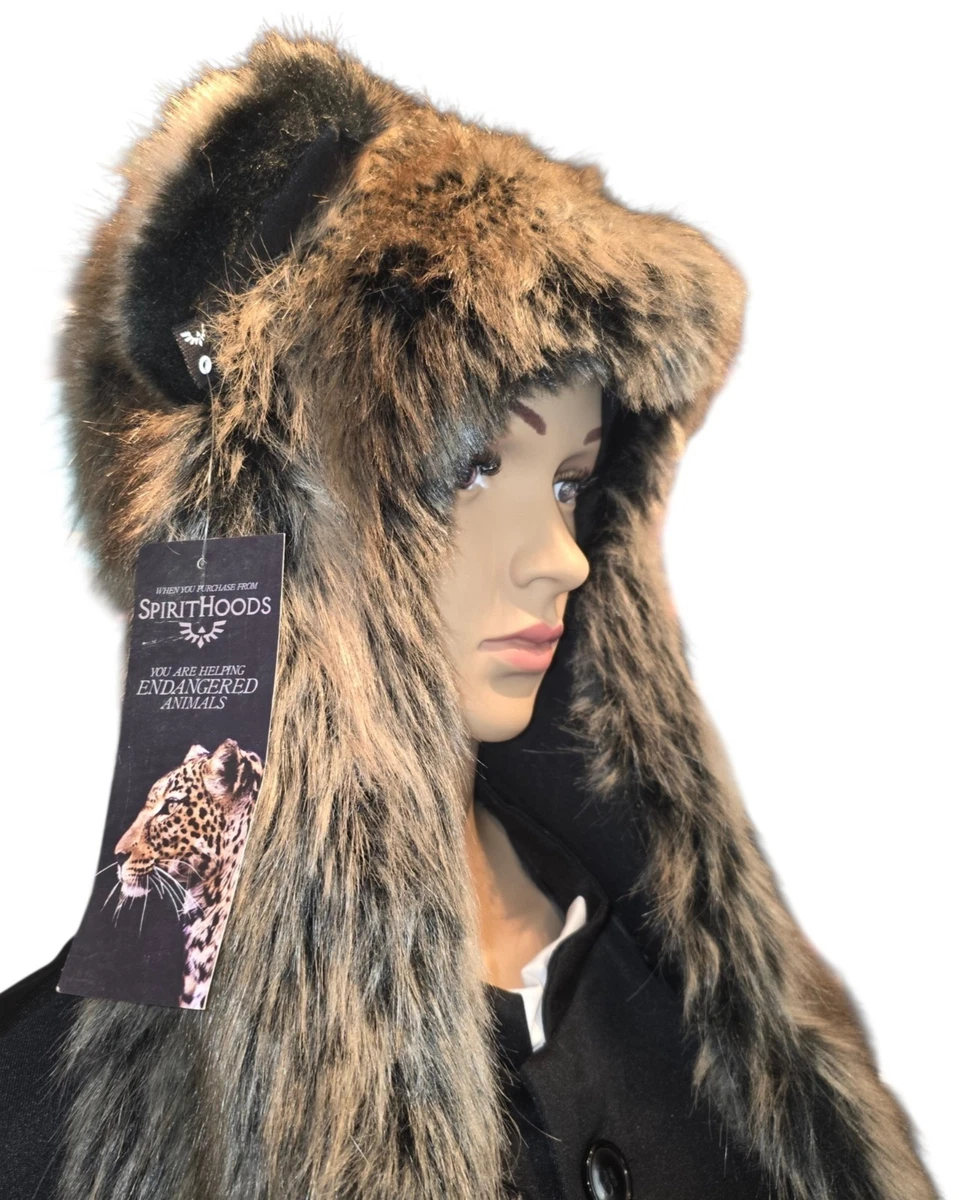 Fur Hood Scarf In Women display picture 3
