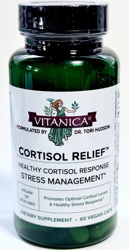 Vitanica Cortisol Relief Stress Management Vegan Gluten-Free Non-GMO 60 EXP2027