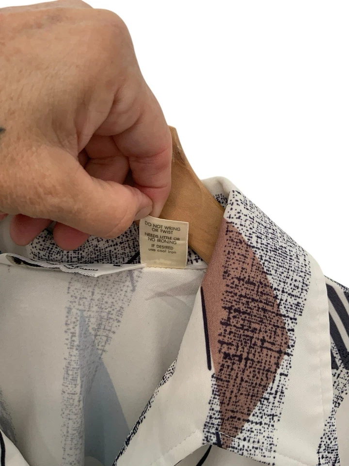 Camisa Polo De Colección Lilly Dache Para Hombres XL Multi Años 70 80 Disco Atómica Retro Geométrica Foto 4 de 4