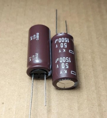 2x NCC 50v1500uf Radial Electrolytic Capacitors 1500uF 50v /Replacing 35v 25v