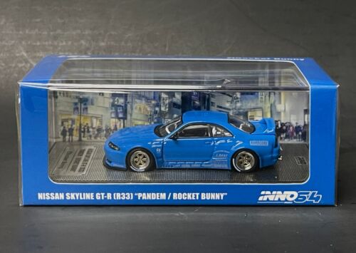 Inno64 1:64 Nissan Skyline GT-R (R33) "Pandem / Rocket Bunny" Blue Diecast Car - Picture 1 of 2