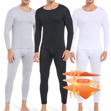 Mens 2PC Thermal Underwear Set Top Bottom Long John Base Layer Johns Pants New