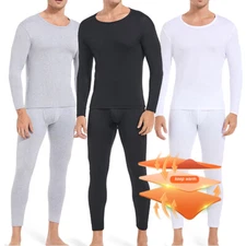 Mens 2PC Thermal Underwear Set Top Bottom Long John  Base Layer Johns Pants New