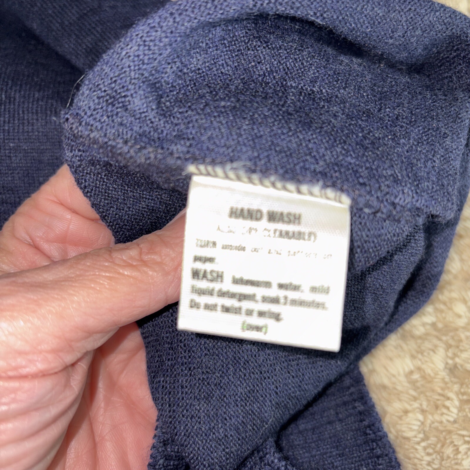 Pendleton  Wool Turtle Neck Sweater Navy Blue Siz… - image 10