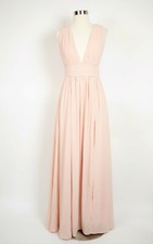 LULU'S Women's M - Blush pink sleeveless chiffon maxi dress floor length formal