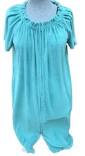 Vtg Collections Etc Med Terry Cloth Dress Zipper Robe House Coat Cover Up Gown