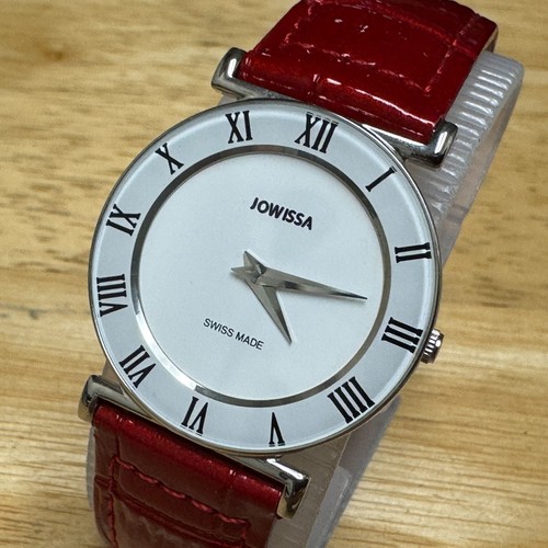 VTG Jowissa Swiss Quartz Watch 991G Unisex Silver Ultra Thin Leather New Battery
