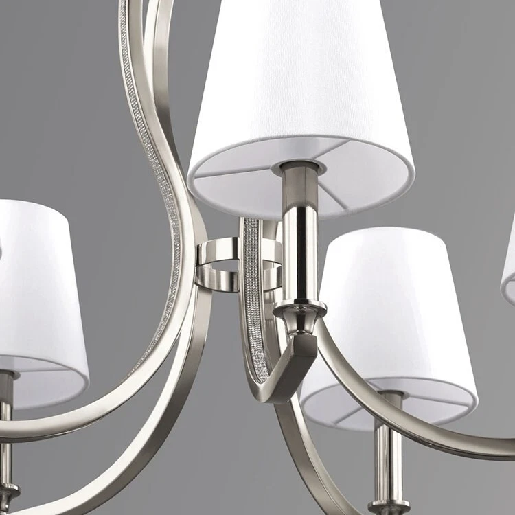 Lámpara de araña Feiss F2967/5PN pavé de 5 luces en níquel pulido nueva Foto 3 de 4