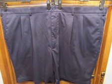 MENS ROUNDTREE  YORKE PLEATED 2 SPANDEX NAVY BLUE SHORTS SIZE 52