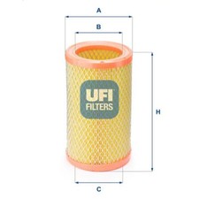 UFI Air Filter Insert 218mm Height 127mm Diameter Fits Citroen Renault 27.824.00