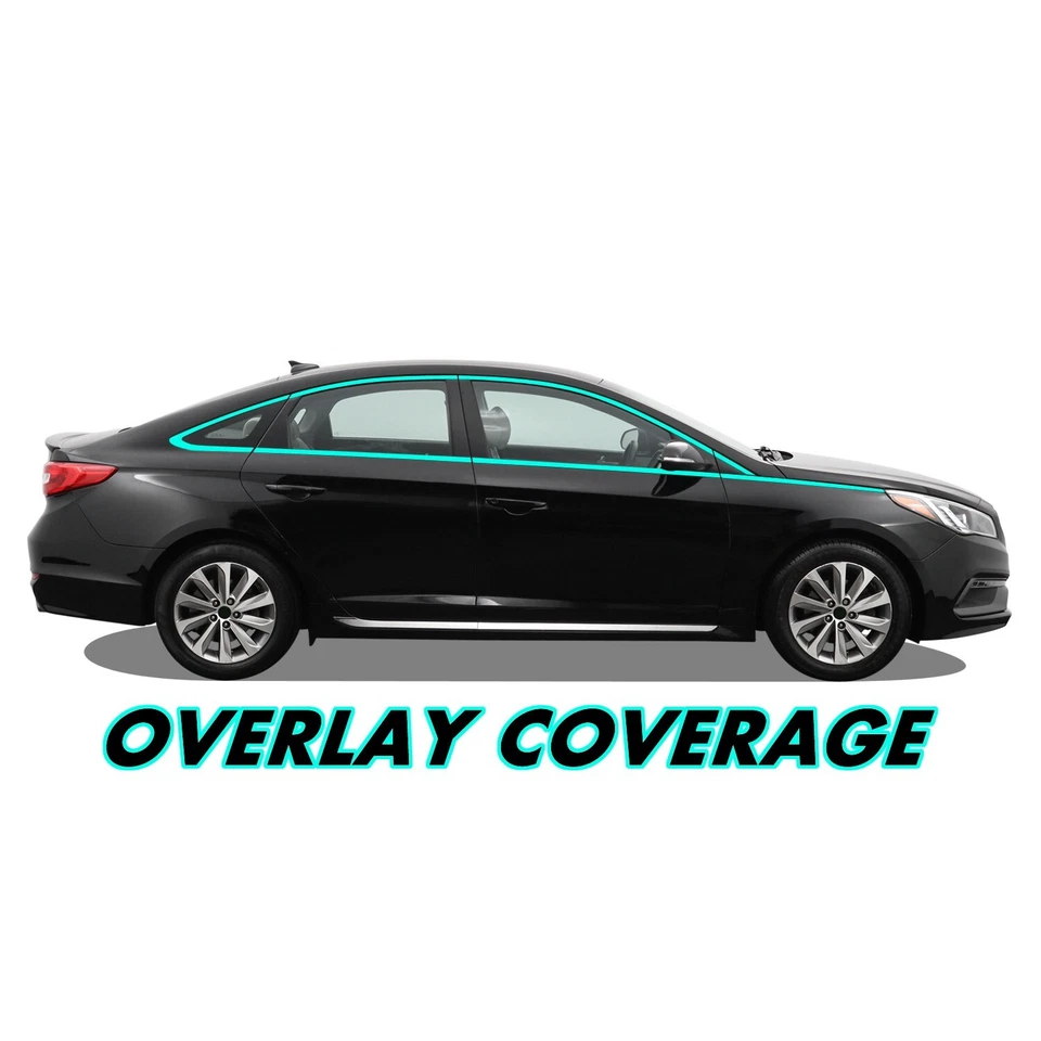 Vinilo apagón eliminación de cromo para Hyundai Sonata 2015-17 moldura de ventana Foto 2 de 4