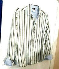  Dolce&Gabbana Men L/Slv Dress Shirt 42/16 Light gray blue multi stripe cotton 