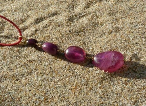 Collares y colgantes de joyería naturales rubí rubí